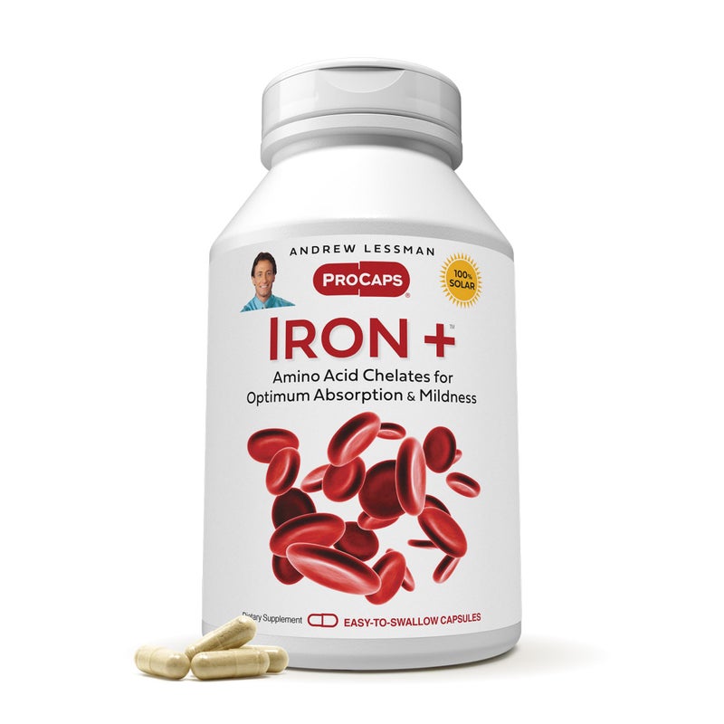 ANDREW LESSMAN Iron Plus 360 Capsules 18mg Iron 100 Pure Amino Acid Chelated Iron Glycinate Aspartate Plus Vitamin C for Increased Absorption Small Easy to Swallow Capsules No Additives